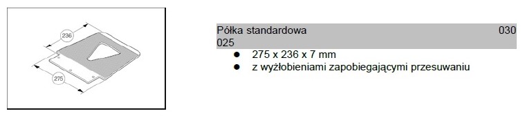 Półka typu STANDARDOWA 275x236x7mm do schodołazów SAL SANO LIFTKAR