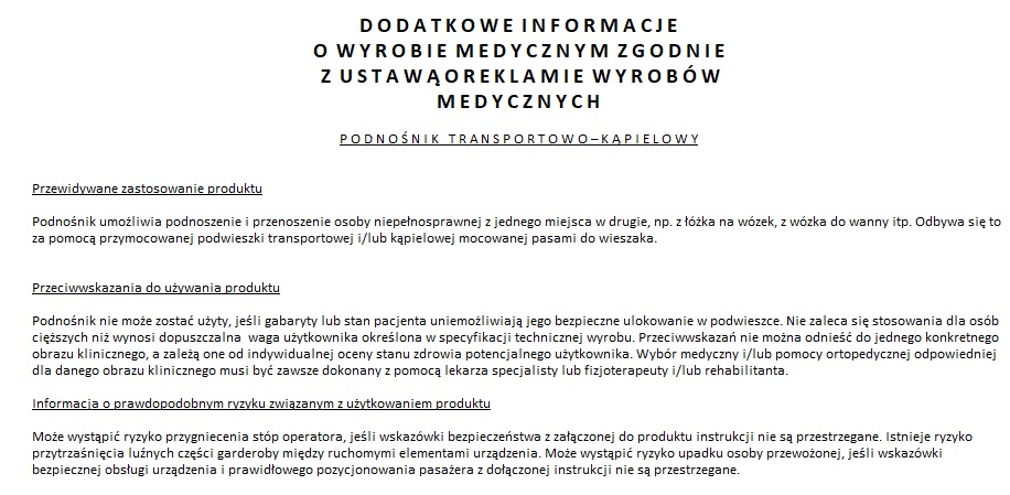 Podnośnik transportowo-kąpielowy Arnold 250 - obrazek 2